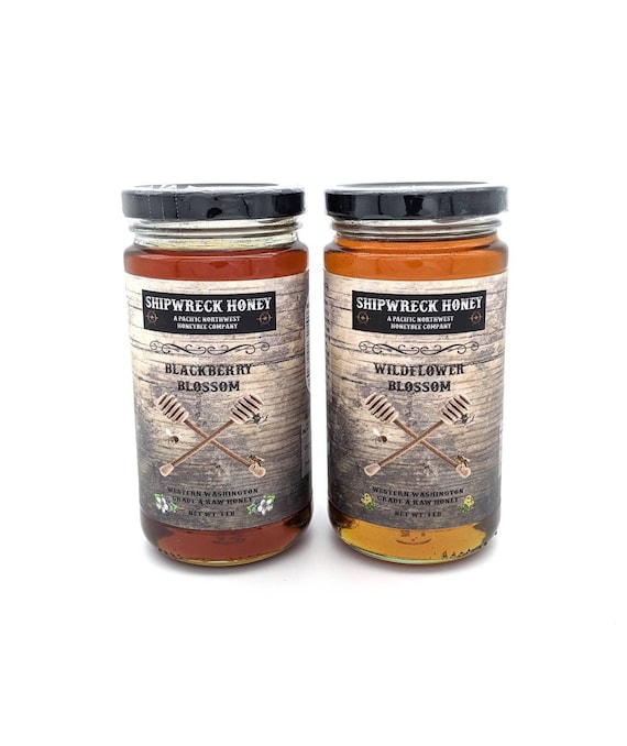 Raw Honey, Blackberry, Wildflower, 1lb Raw Honey, Beekeeper direct, Natural Honey, Western Washington, 100% Pure Honey, Sweet