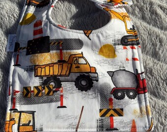 Limited Construction Baby Bib – Soft Cotton Absorbent Microfiber | Construction Baby Bib | Handmade Baby Shower Gift