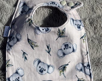 Koala Print Baby Bib – Soft Cotton Absorbent Microfiber | Koala Animal Bib for Babies| Baby Shower Gift