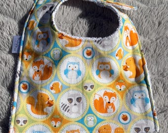Forest Friends Print Baby Bib – Soft Cotton Absorbent Microfiber | Woodland Animals Bib for Babies| Baby Shower Gift