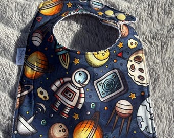 Space Boys Print Baby Bib – Soft Cotton Absorbent Microfiber | Space Bib for Babies| Baby Shower Gift