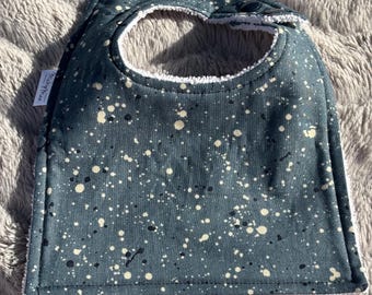 Blue Spotches Print Baby Bib – Soft Cotton Absorbent Microfiber | Paint Splotches Bib for Babies| Baby Shower Gift