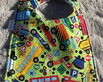 Limited Emergency Baby Bib – Soft Cotton Absorbent Microfiber | Fire Truck, Ambulance & Police Car Print | Handmade Baby Shower Gift