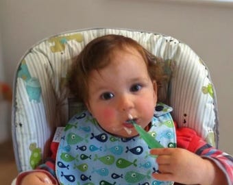 Limited Edition Fish Print Baby Bib – Soft Cotton & Absorbent Microfiber | Handmade Ocean-Themed Baby Bib | Unique Baby Shower Gift