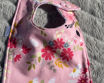 Meadow Floral Print Baby Bib – Soft Cotton Absorbent Microfiber | Australian Designer Bib for Babies| Baby Shower Gift