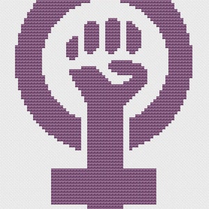 Feminist Fist cross stitch pattern