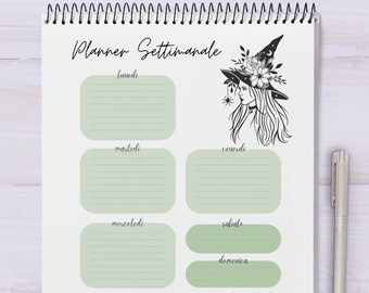 Planner Settimanale tema Streghe - Planning - Organizzazione della settimana - PDF - Download A4