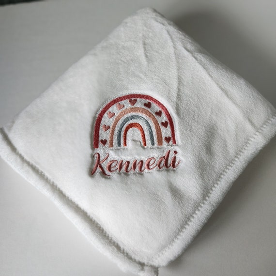 Personalized Embroidered Mink Touch Luxury Baby Blanket Boho Rainbow in Pinks Etsy