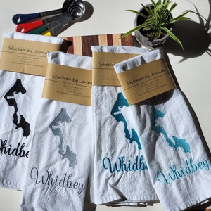 Flour Sack Kitchen Towel, Whidbey Island, Tea Towel