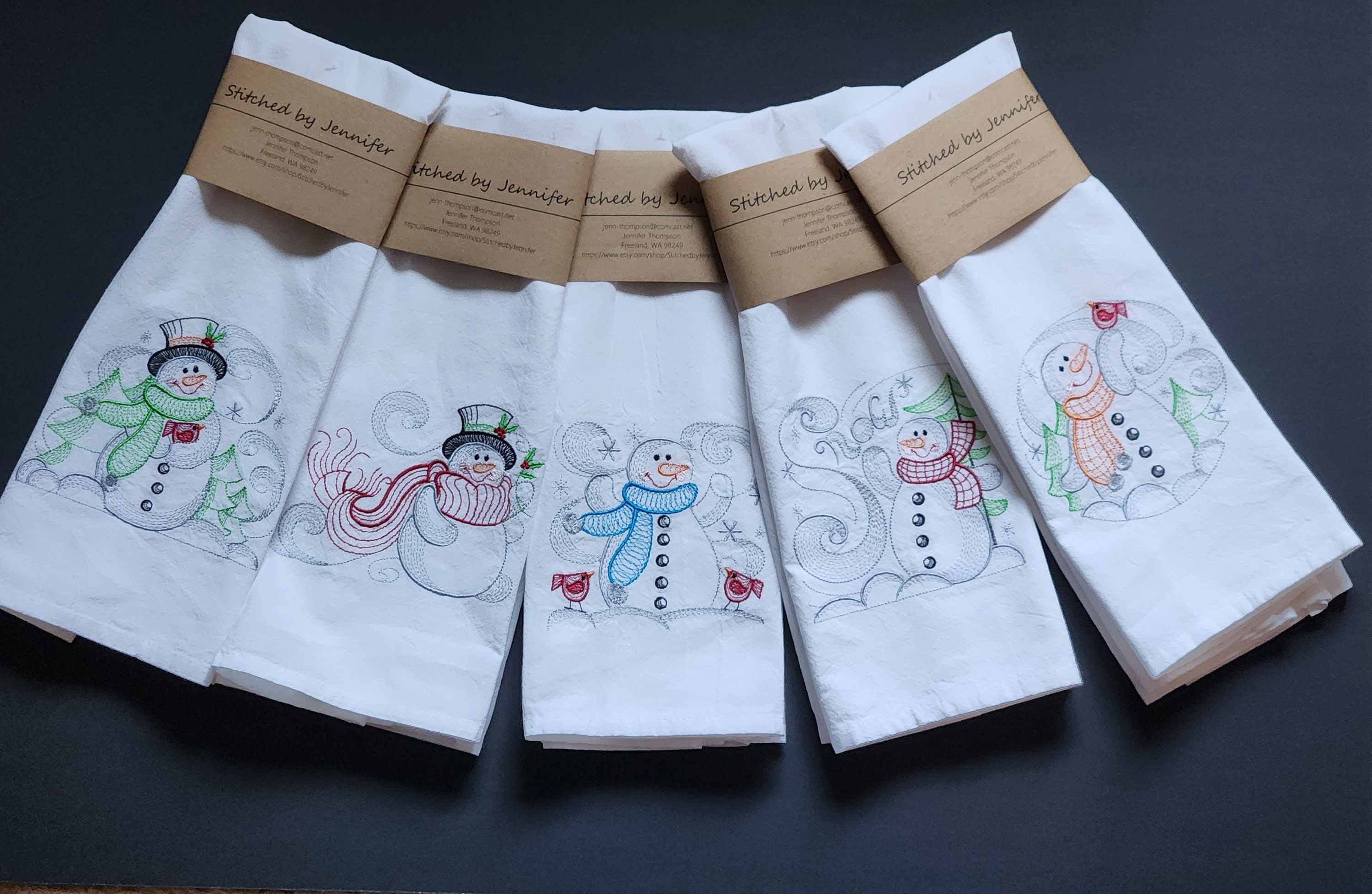 Sratte 4 Pcs Blue Winter Kitchen Towels 16 x 24 Inch Snowflake Dish Towels  Winter Snowman Hand Towels Farmhouse Blue White Tea Towels Absorbent