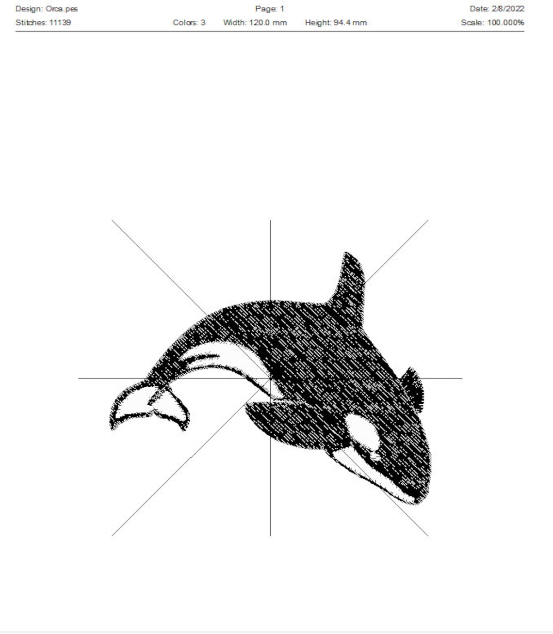 Orca Embroidery Design. Machine Embroidery - Etsy