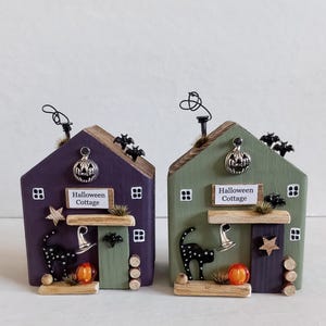 Halloween Cottage, Driftwood Cottage, Wooden House, Fall Decor, Autumn Decoration, Pumpkin
