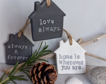 Love & Home Clay Hangers. Handmade Gift