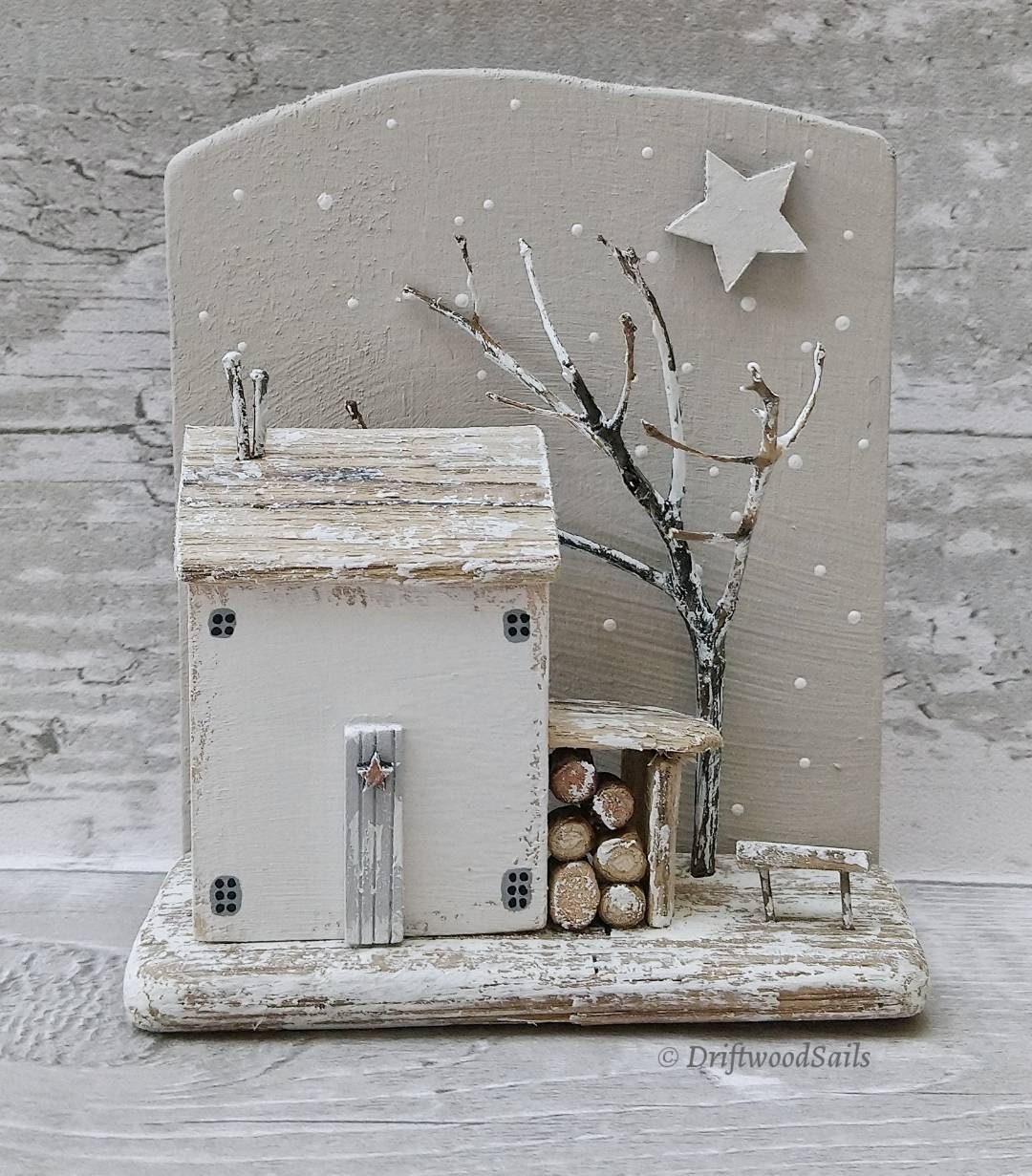 In the Bleak Midwinter Christmas Cottage Driftwood House | Etsy
