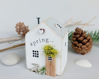 Little Spring Cottage.  Driftwood House. Spring Decor. Mothers Day Gift. Made to order