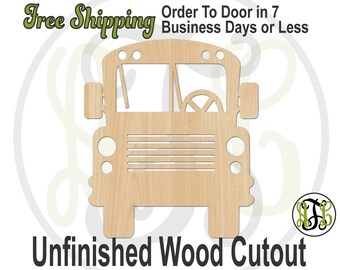 Choose from 21 Sizes School Bus Wood Cut Out