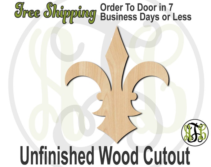 Fleur de Lis 19- 300038- Cutout, unfinished, wood cutout, wood craft, laser cut shape, wood cut out, Door Hanger, wooden, ready to paint