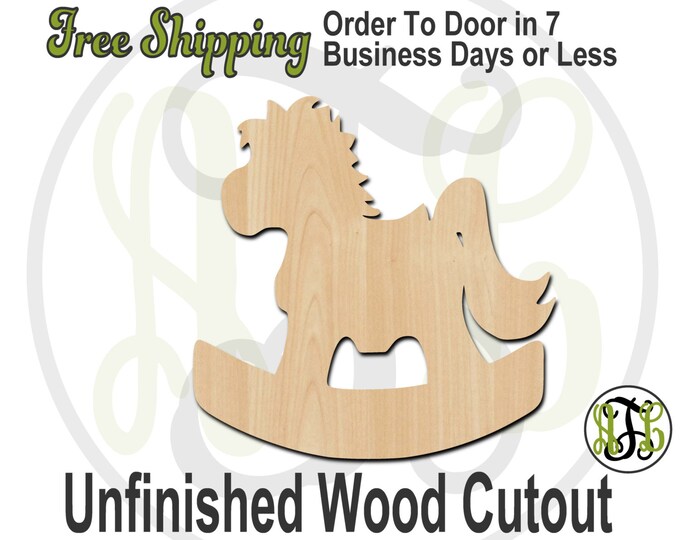 Rocking Horse - 230028- Cutout, unfinished, wood cutout, wood craft, laser cut shape, wood cut out, Door Hanger, wooden, wreath accent