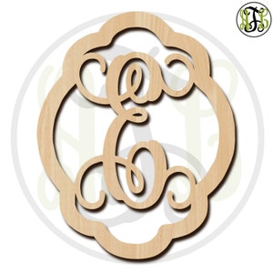 Unfinished Wood Rebecca Frame Monogram, Name, Word, Custom, laser cut wood, wooden cut out, Wedding, Personalized, DIY image 3