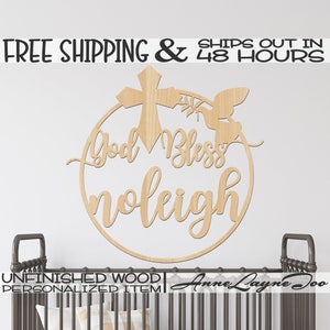 God Bless with Name Wood Sign, First Communion Cut Out, Confirmation Sign, unfinished, wood cut out, laser cut, Ships in 48 HOURS -990063