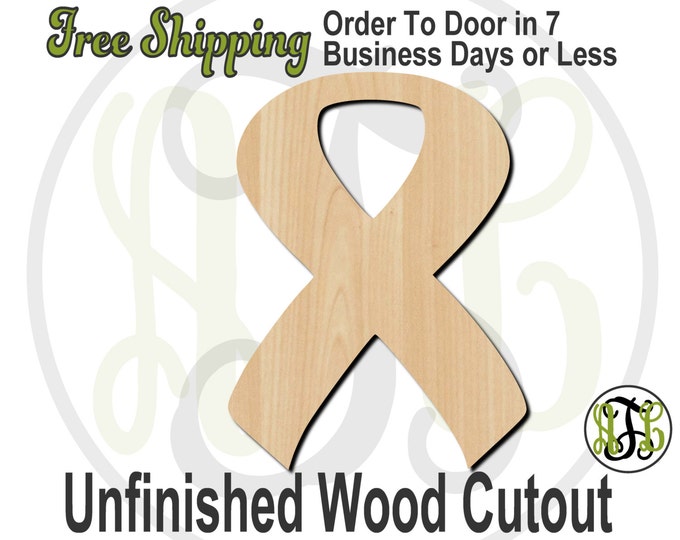 Awareness Ribbon - 300020- Ribbon Cutout, unfinished, wood cutout, wood craft, laser cut wood, wood cut out, Door Hanger, wooden sign