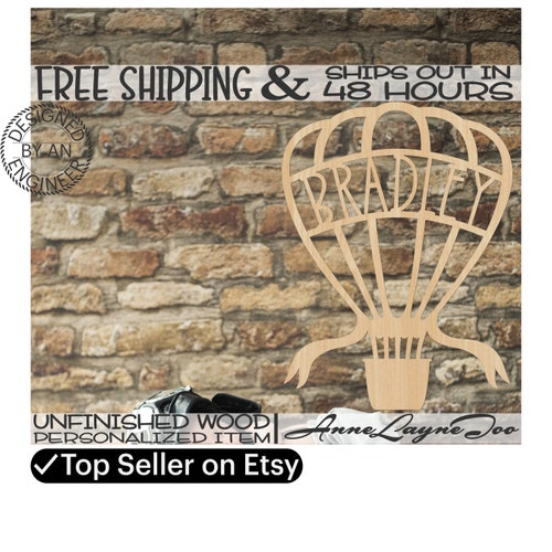 Wood Hot Air Balloon Wall Decor Etsy