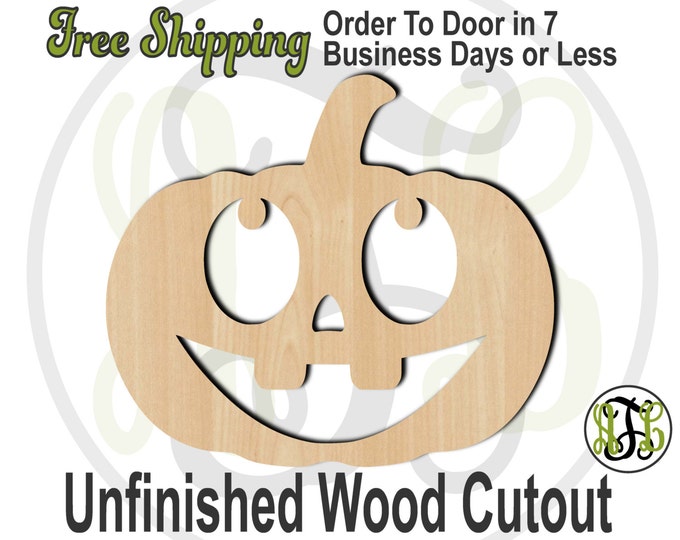 Pumpkin 4- 160026- Halloween Cutout, unfinished, wood cutout, wood craft, laser cut shape, wood cut out, Door Hanger, Jack O Lantern, wooden