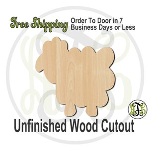 Sheep - 230021- Cutout, unfinished, wood cutout, wood craft, laser cut shape, wood cut out, Door Hanger, wooden, wreath accent
