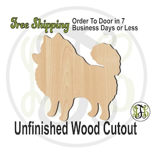 Pomeranian - 230086- Animal Cutout, unfinished, wood cutout, wood craft, laser cut shape, wood cut out, Door Hanger, Dog, wooden, blank