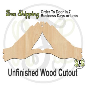 Delta Hands - 540001- College Cutout, unfinished, wood cutout, wood craft, laser cut wood, wood cut out, Door Hanger, wooden sign