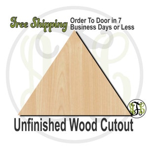 Plaque Triangle - 40048- Geometry Shape Cutout, unfinished, wood cutout, wood craft, laser cut shape, wood cut out, DIY, Free Shipping