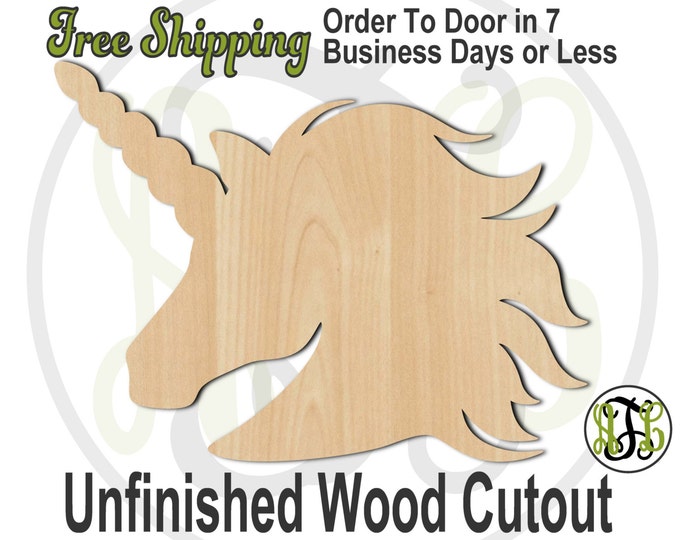 Unicorn - 230054- Animal Cutout, unfinished, wood cutout, wood craft, laser cut shape, wood cut out, Door Hanger, Fairy Tale, wooden, blank