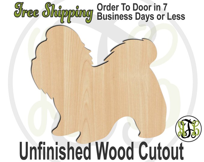 Shih Tzu - 230091- Animal Cutout, unfinished, wood cutout, wood craft, laser cut shape, wood cut out, Door Hanger, Dog, wooden, blank