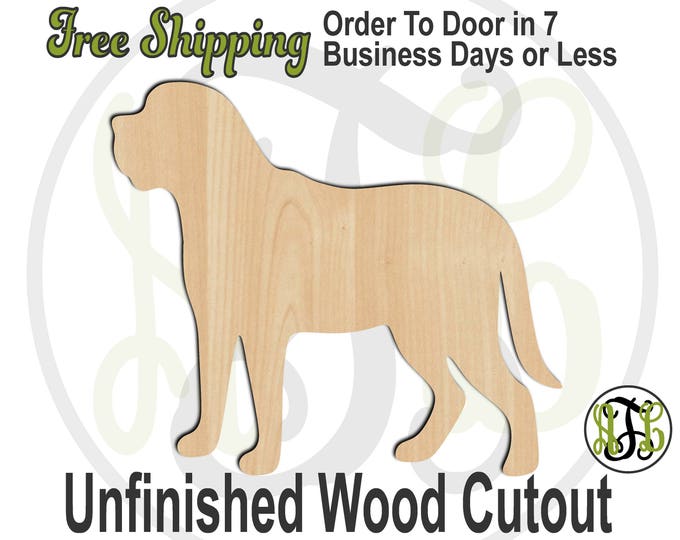 Mastiff - 230084- Animal Cutout, unfinished, wood cutout, wood craft, laser cut shape, wood cut out, Door Hanger, Dog, wooden, blank