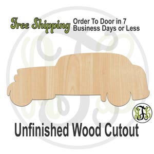 Vintage Car - No. 10030- Automobile Cutout, unfinished, unpainted, wood craft, laser cut blank, Free Ship, wood cut out, wooden