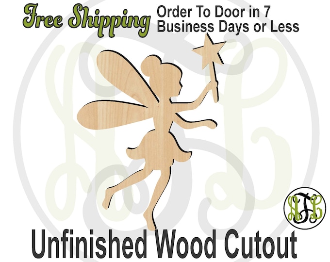 Fairy - 300057- Cutout, unfinished, wood cutout, wood craft, laser cut shape, wood cut out, Door Hanger, wooden, wreath accent