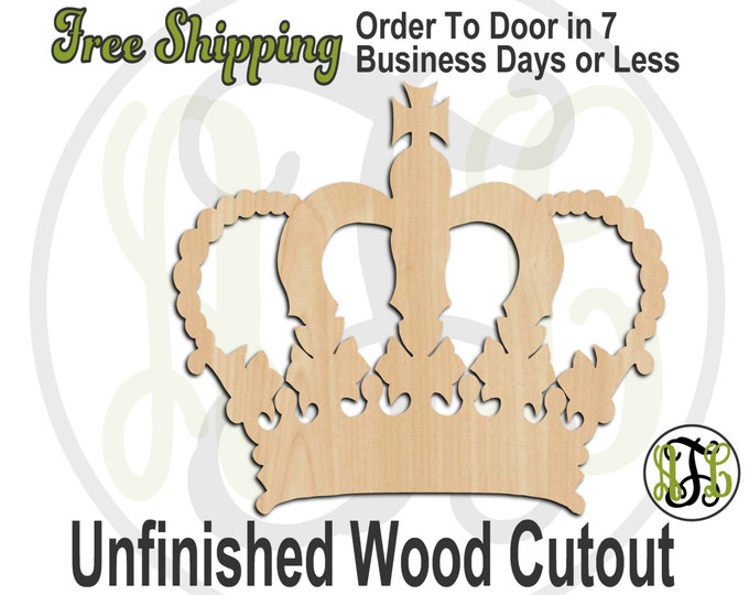 Crown 17- 24417- Cutout, unfinished, wood cutout, wood craft, laser cut shape, wood cut out, Door Hanger, wooden, wall art, ready to paint