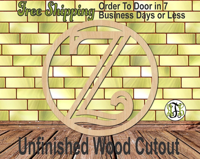 SPNF font A-Z in Thin Circle Frame, 103TCFSPNF, Initial, Custom, laser cut wood cutout, Wedding, wooden sign, Door Hanger, wreath accent