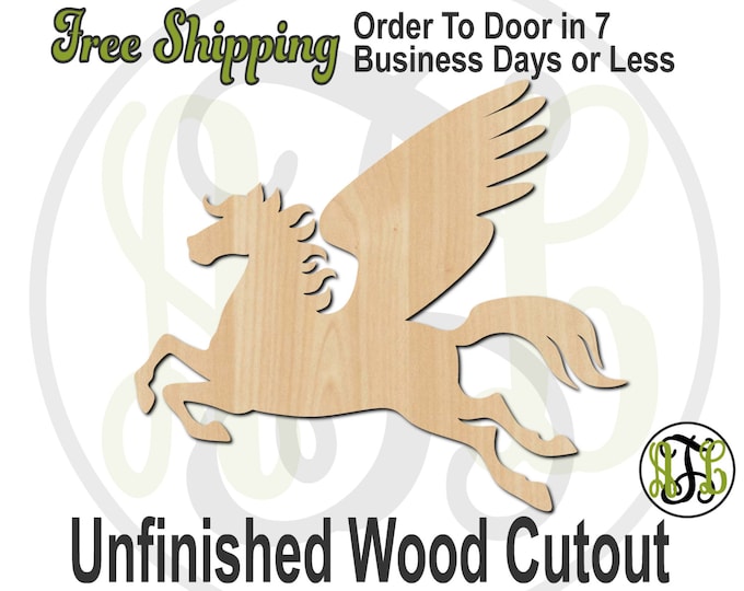 Pegasus Mascot- 60597- School Spirit Cutout, unfinished, wood cutout, wood craft, laser cut shape, wood cut out, Door Hanger, wooden