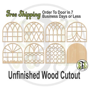Farmhouse Window Designs, Farmhouse window decor, window cutouts, window cut out, Farmhouse wall decor, laser cut, unfinished - 4500008-15