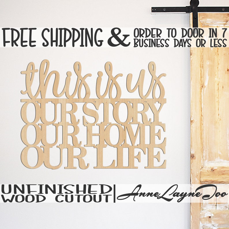 This is us Wood Cutout Wooden cut out Sign Our Life Sign Etsy