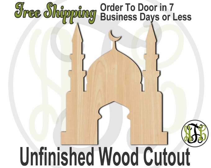 Mosque- 300107- Religious Cutout, unfinished, wood cutout, wood craft, laser cut shape, wood cut out, Door Hanger, wooden, ready to paint