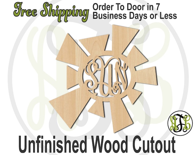 Summer Sun Monogram - 210003M3- Personalized Cutout, 3-Letter Monogram , unfinished, wood cutout, wood craft, laser cut, wood cut out