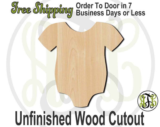 Infant Body Suit - 30003- Cutout, unfinished, wood cutout, wood craft, laser cut shape, wood cut out, Door Hanger, snap suit, creeper