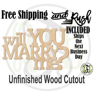 will You Marry me Wood Sign, Engagement Sign, Surprise Shower Sign, Backdrop, unfinished, wood cut out, laser cut -325078- RUSH PRODUCTION