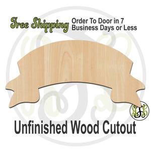 Banner - Laser Cut Out Unfinished Wood Craft Shape BNR24 Banner - Laser Cut Out Unfinished Wood Craft Shape BNR24