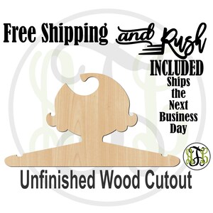 Girl Flipped Closet Hanger -Adult or Child Size Cutout, unfinished, wood cutout,  laser cut, Free Shipping - RUSH PRODUCTION