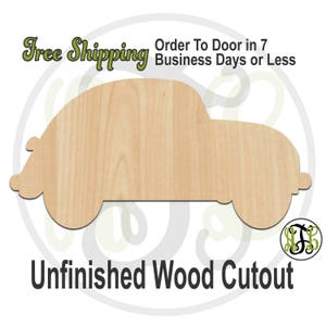 Small Car - 10031- Automobile Cutout, unfinished, wood cutout, wood craft, laser cut, wood cut out, Door Hanger car, wooden, ready to paint