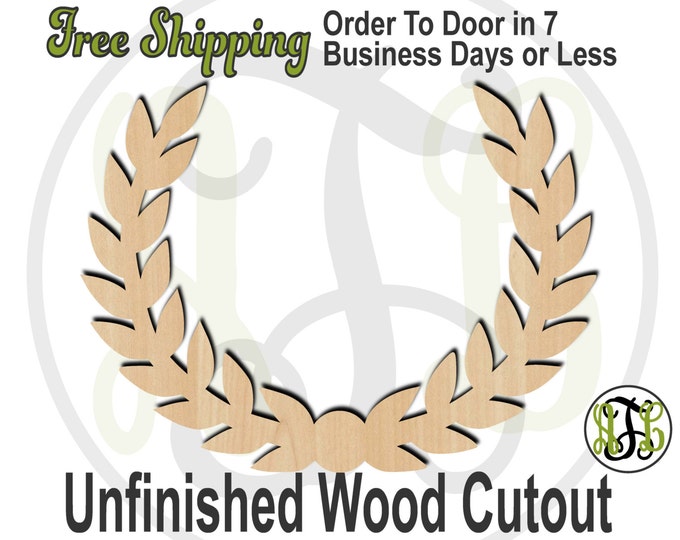 Crown of Laurels - No. 290013- Religious Cutout, unfinished, wood cutout, wood craft, laser cut shape, wood cut out, Door Hanger, wooden