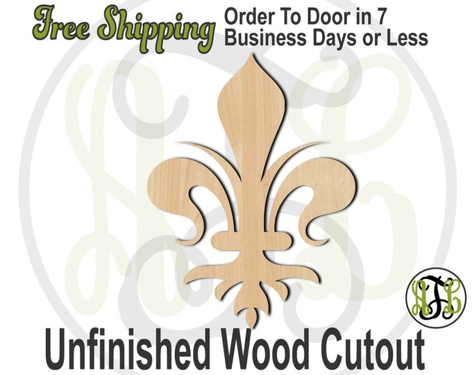 Fleur de Lis 21 - 300040- Cutout, unfinished, wood cutout, wood craft, laser cut shape, wood cut out, Door Hanger, wooden, ready to paint